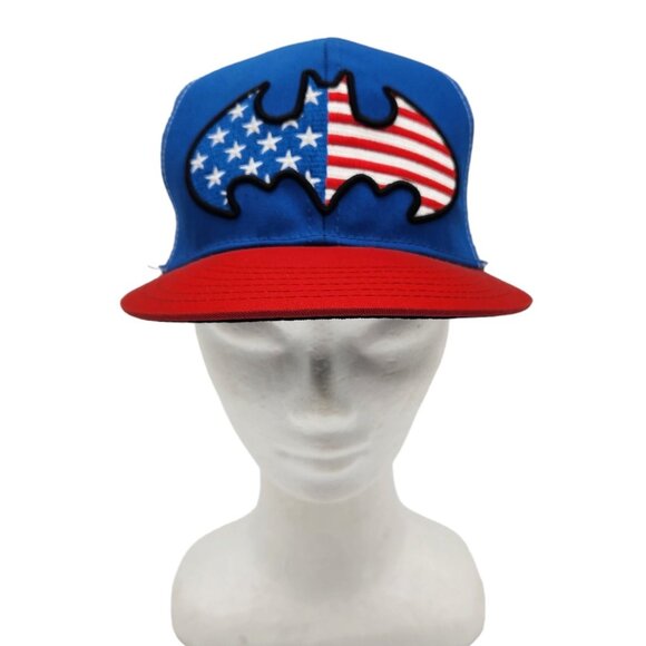 DC‎ Comics Batman American Flag Hat Patriotic Adjustable Snapback NEW NWOT - Picture 1 of 10